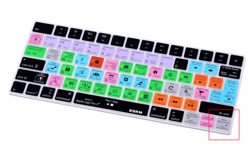 XSKN غطاء سيليكون لوحات المفاتيح XSKN Logic Pro مع مفاتيح اختصار وظيفية للوحة المفاتيح السحرية اللاسلكية Bluetooth A1644 MLA22LL/A MLA22B/A - Image 3